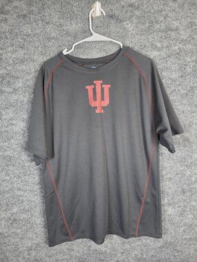 Indiana Hoosiers Shirt Mens Large Gray NCAA College Short Sleeve Athletic
